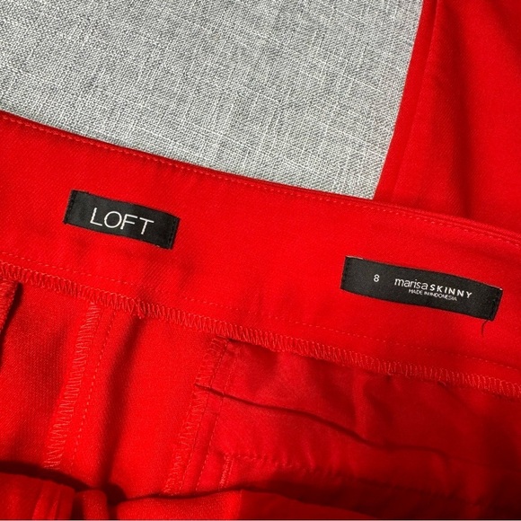 LOFT Marisa Skinny Ankle Pant Red Dress Pants Size 8 - Picture 10 of 10